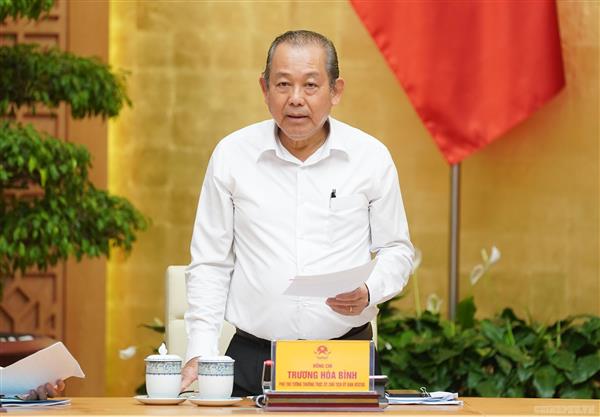 Phó Thủ tướng Thường trực Chính phủ Trương Hoà Bình phát biểu tại Hội nghị - Ảnh: VGP/Quang Hiếu
