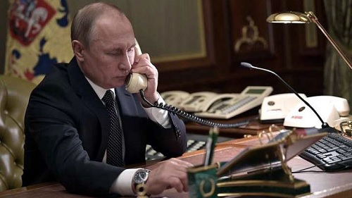 Tổng thống Nga Putin điện đàm. Ảnh: TASS