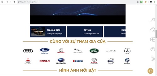 Tên của VinFast đến ngày 10/9 vẫn chưa được cập nhật lên trang web chính thức của triển lãm Vietnam Motor Show 2019.