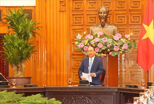 Thủ tướng Nguyễn Xuân Phúc phát biểu chào mừng các đại biểu.