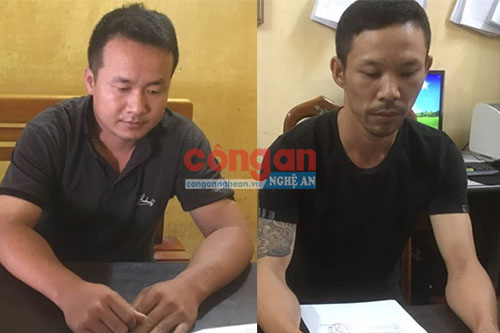  2 đối tượng Phan Văn Hòa và Trần Ngọc Nam tại cơ quan điều tra