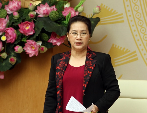 Chủ tịch Quốc hội Nguyễn Thị Kim Ngân phát biểu tại Hội nghị. Ảnh: VGP
