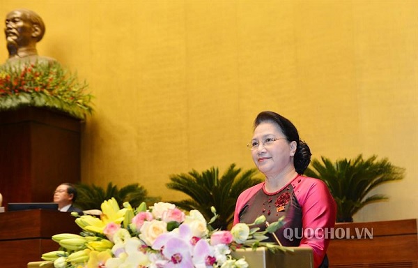 Chủ tịch Quốc hội Nguyễn Thị Kim Ngân phát biểu khai mạc Kỳ họp thứ 8 Quốc hội khóa XIV