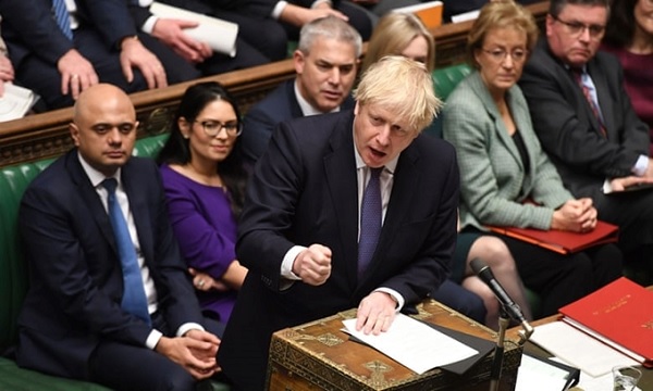 Thủ tướng Anh Boris Johnson phát biểu tại Hạ viện Anh. (Ảnh: AFP)