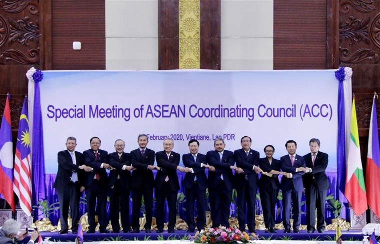 Hội nghị đặc biệt Hội đồng Điều phối ASEAN đã chia sẻ thông tin, trao đổi các biện pháp ứng phó dịch bệnh COVID-19. Ảnh: Bộ Ngoại giao
