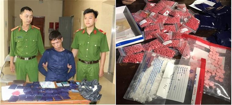 Công an huyện Hưng Nguyên bắt giữ đối tượng tàng trữ trái phép 6.700 viên ma túy                    tổng hợp, 120 gam ma túy đá có trang bị vũ khí “nóng” 