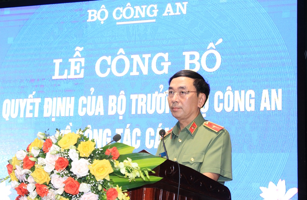 Thiếu tướng Trần Quốc Tỏ, Thứ trưởng Bộ Công an phát biểu tại lễ công bố.