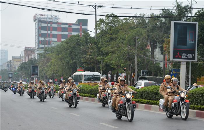Lực lượng Công an tỉnh Nghệ An ra quân tuần tra đảm bảo ANTT, phòng ,chống tội phạm dịp Tết