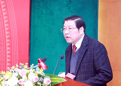 Đồng chí Phan Đình Trạc phát biểu tại hội nghị.