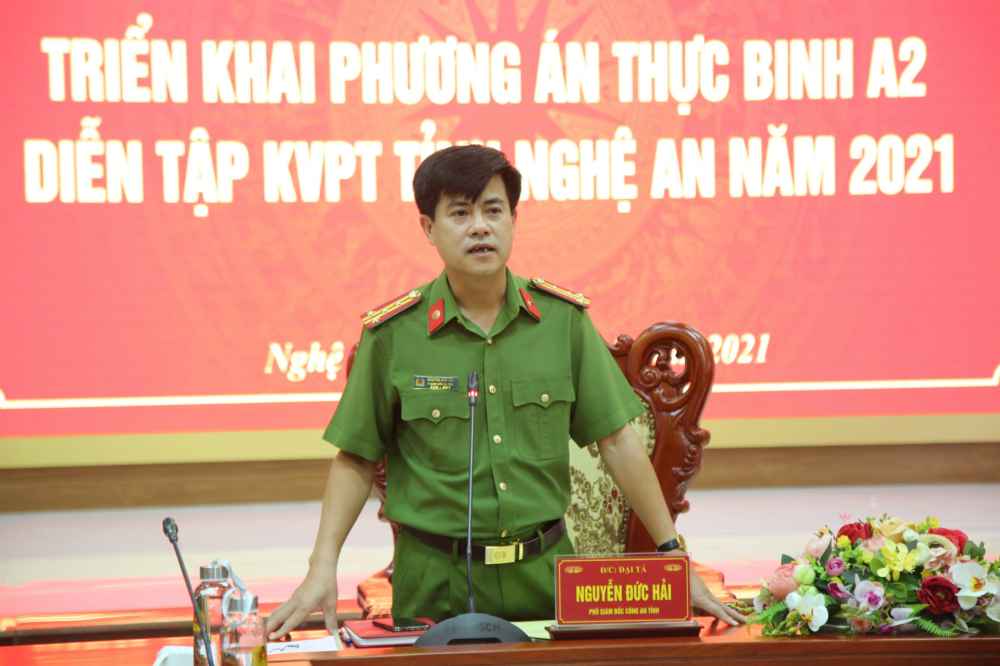 2.	Đại tá Nguyễn Đức Hải, Phó Giám đốc Công an tỉnh Trưởng Tiểu ban thực binh A2 kết luận tại hội nghị.