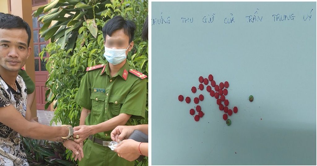 Công an xã Bảo Thành bắt giữ Trần Trung Úy và tang vật 32 viên ma túy tổng hợp