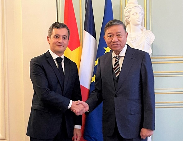 Bộ trưởng Tô Lâm hội đàm với Bộ trưởng Bộ Nội vụ Pháp