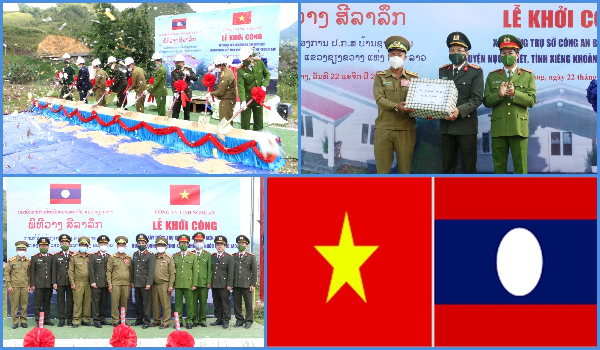 Công an tỉnh Nghệ An xây dựng trụ sở Công an cho 07 bản biên giới của nước bạn Lào