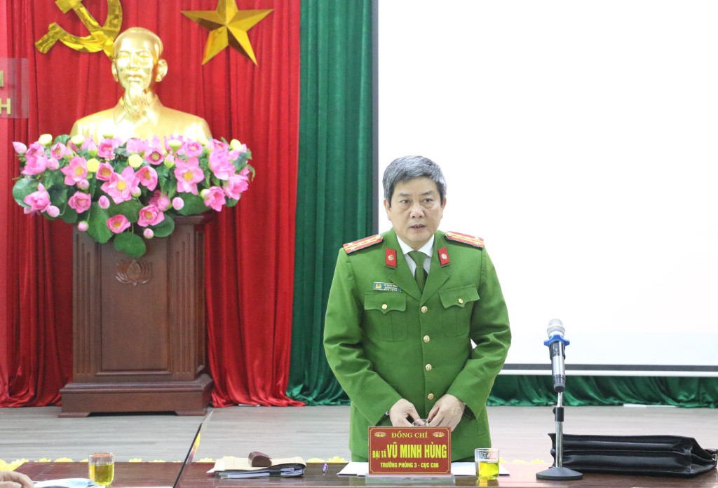 Đồng chí Đại tá Vũ Minh Hùng - Trưởng Phòng, Cục C06, Bộ Công an kết luận tại buổi kiểm tra