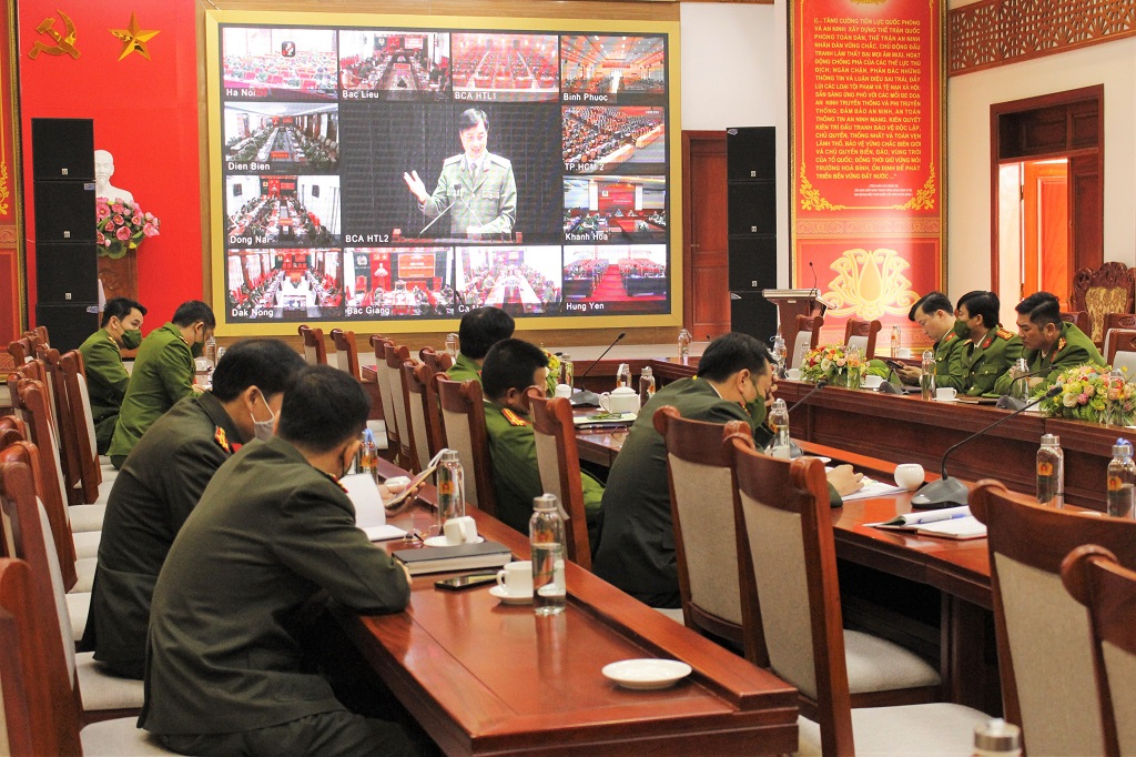 Toàn cảnh Hội nghị tại điểm cầu Công an tỉnh Nghệ An