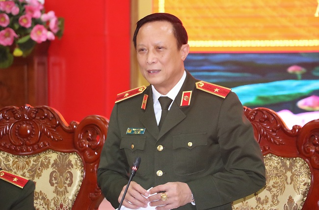 3.	Đồng chí Thiếu tướng Phạm Tiến Cương, Phó Tư lệnh Bộ Tư lệnh Cảnh vệ - Bộ Công an phát biểu tại Hội nghị