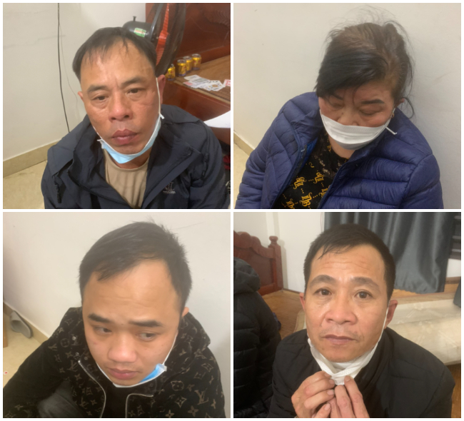 Các đối tượng đánh bạc tại nhà Nguyễn Văn Lợi bị cơ quan Công an bắt giữ