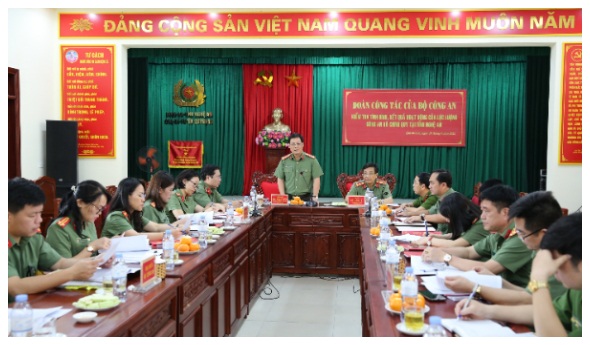 Bộ Công an kiểm tra kết quả Công an xã chính quy tại tỉnh Nghệ An