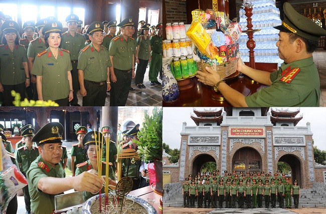 Đoàn công tác dâng hoa, dâng hương tại Đền Chung Sơn - Đền thờ Gia tiên Chủ tịch Hồ Chí Minh