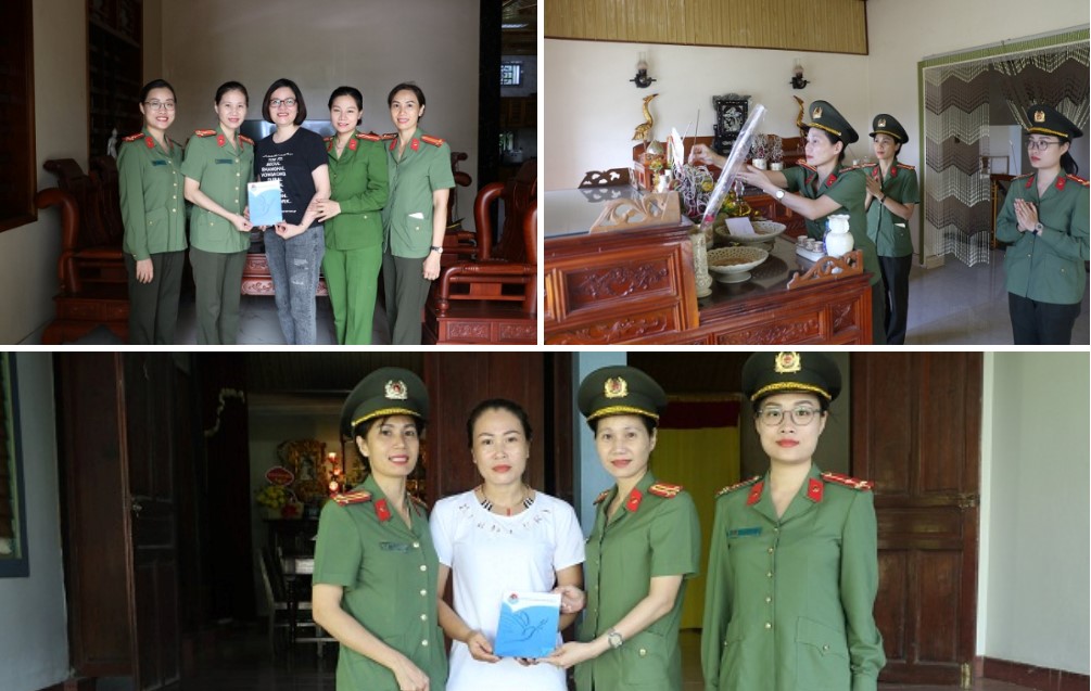 Hội Phụ nữ Công an tỉnh thăm, tặng quà gia đình liệt sĩ tại các huyện Nam Đàn, Hưng Nguyên