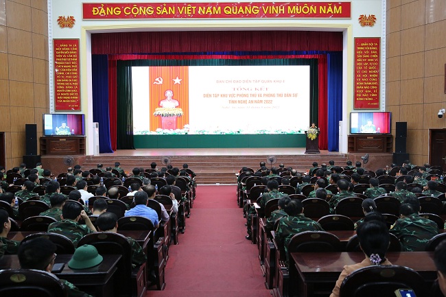 Tổng kết diễn tập khu vực phòng thủ, phòng thủ dân sự tỉnh Nghệ An năm 2022
