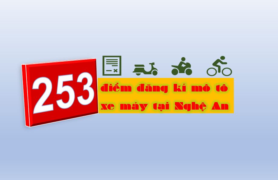Danh sách 253 điểm đăng kí mô tô, xe máy tại Nghệ An