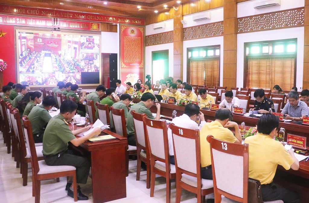 Hội nghị được trực tuyến tới Công an các huyện có đường biên giới tiếp giáp với nước bạn Lào