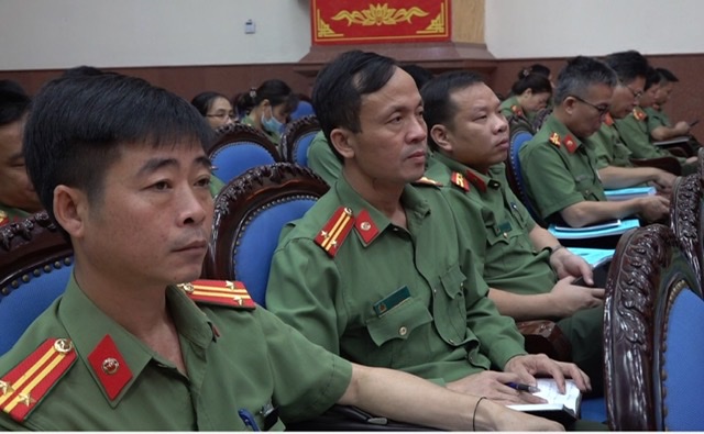 Cán bộ, lãnh đạo trong lực lượng An ninh tham dự Hội nghị