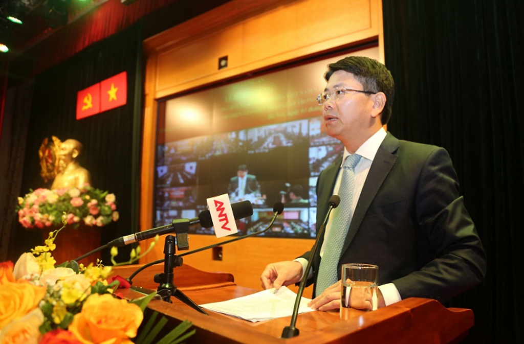 Đồng chí Nguyễn Thanh Tịnh, Thứ trưởng Bộ Tư pháp phát biểu tại buổi lễ