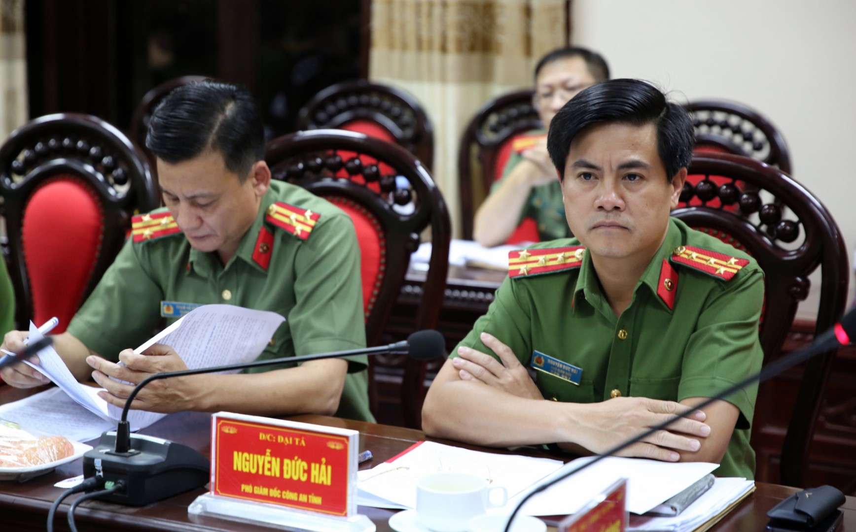 Đồng chí Đại tá Nguyễn Đức Hải – Phó Giám đốc Công an tỉnh Nghệ An và đại diện một số phòng nghiệp vụ tham dự buổi kết luận