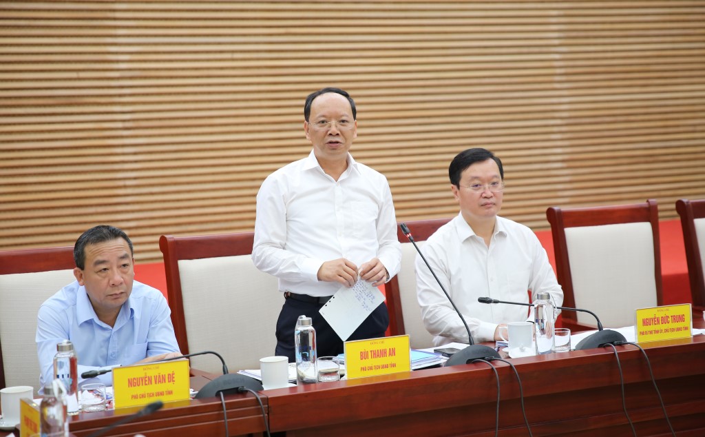 Phó Chủ tịch UBND tỉnh Bùi Thanh An phát biểu ý kiến tại phiên họp