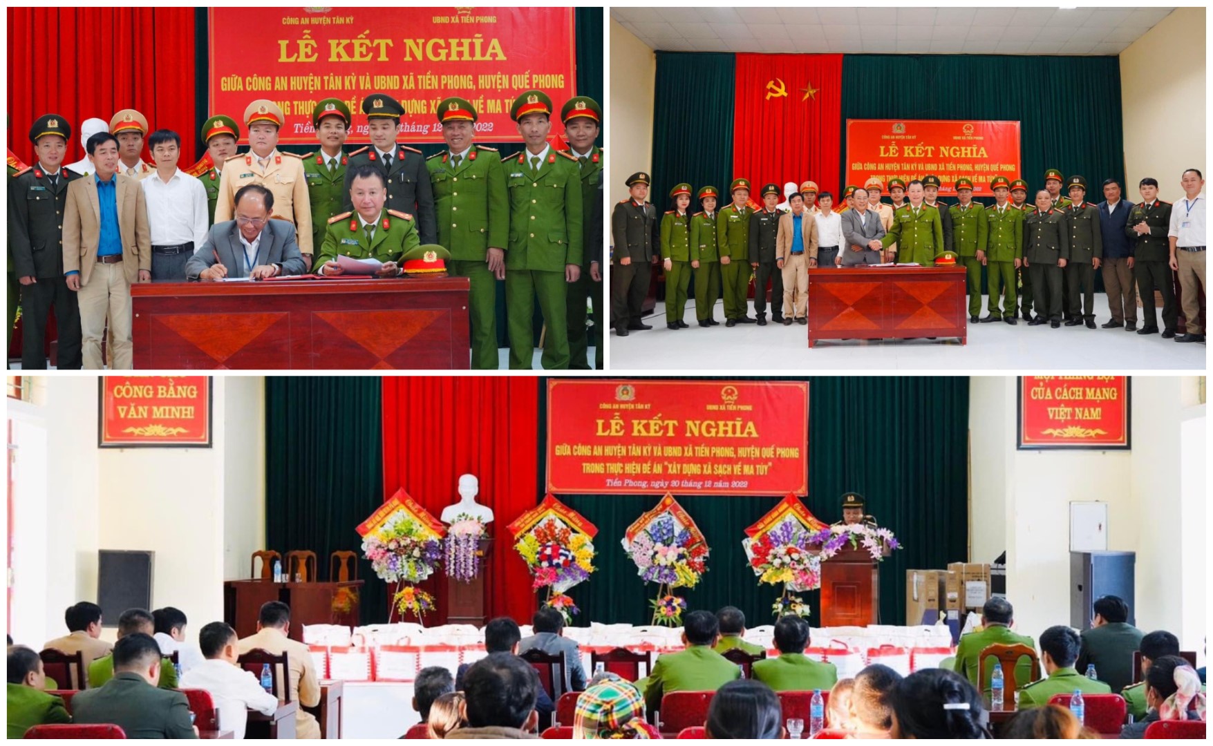 Công an huyện Tân Kỳ và UBND xã Tiền Phong, huyện Quế Phong thông qua quy chế phối hợp