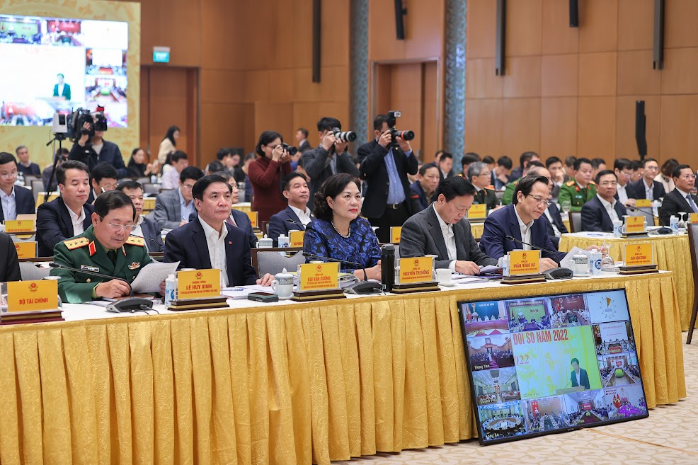 Các đại biểu dự Hội nghị tại điểm cầu Trụ sở Chính phủ