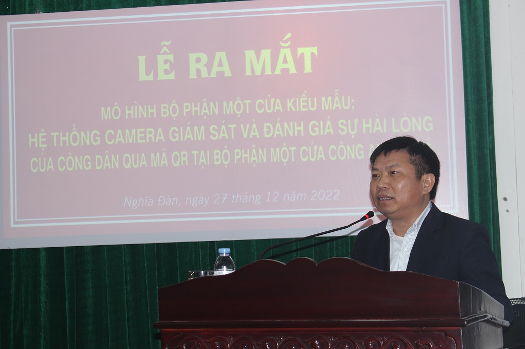  Đại diện lãnh đạo UBND huyện Nghĩa Đàn phát biểu tại Lễ ra mắt