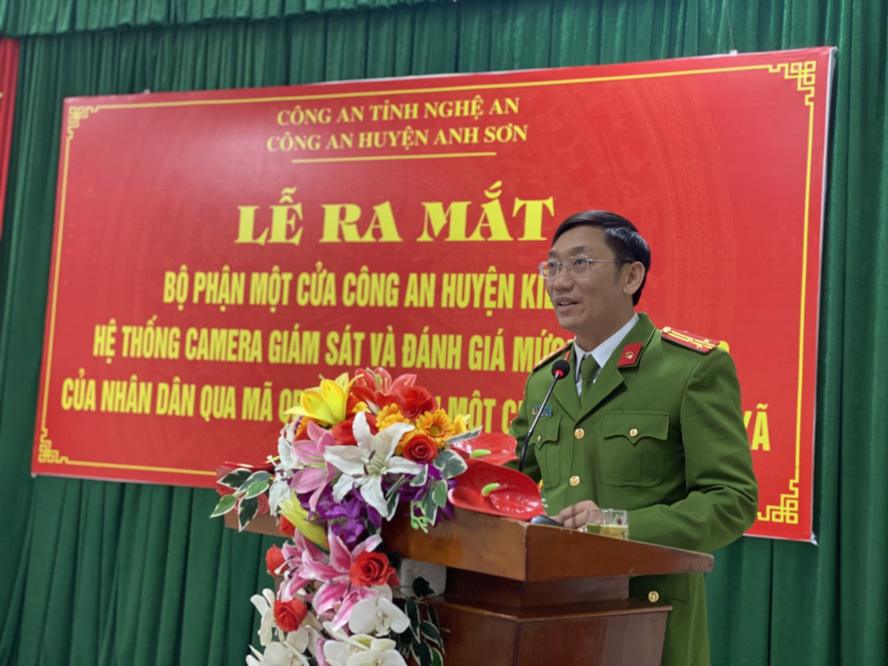 Đồng chí Thượng tá Đậu Đồng Bằng phát biểu tại Lễ ra mắt