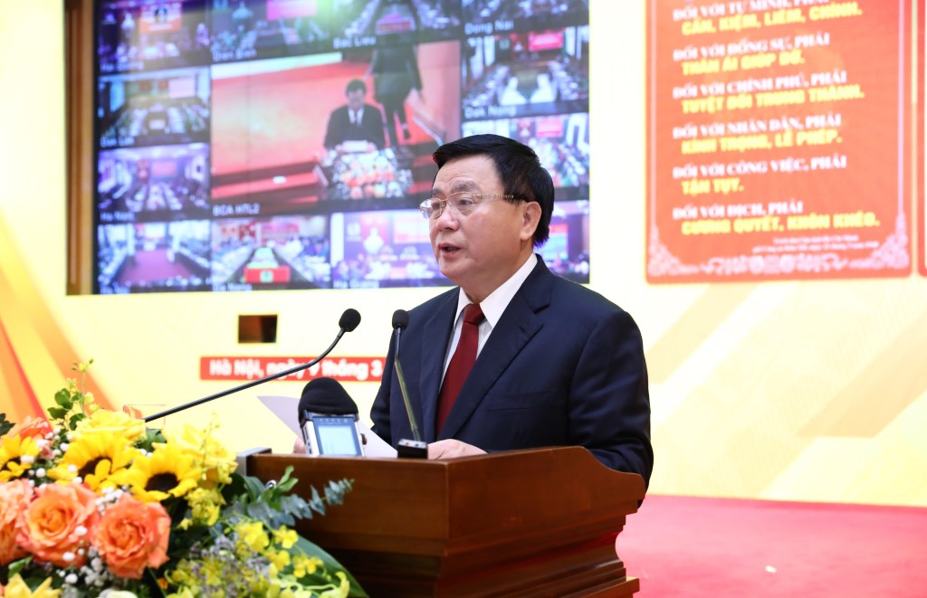GS.TS Nguyễn Xuân Thắng, Giám đốc Học viện Chính trị quốc gia Hồ Chí Minh phát biểu khai mạc Hội thảo