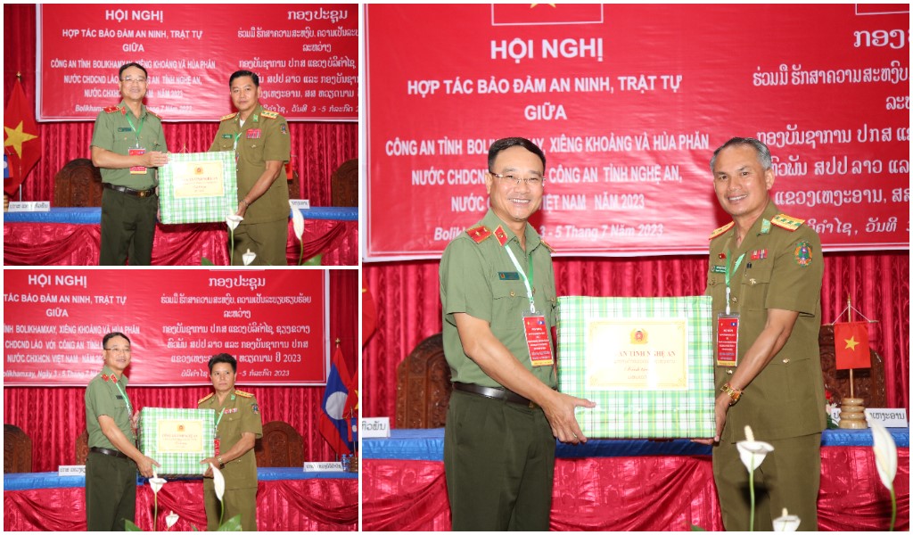 Công an Nghệ An tặng quà Công an 03 tỉnh nước bạn Lào