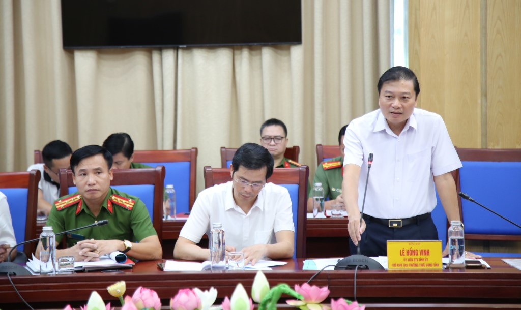 Đồng chí Lê Hồng Vinh - Phó Chủ tịch Thường trực UBND tỉnh phát biểu