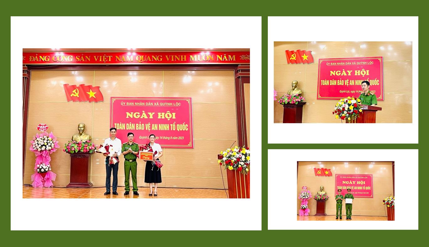 Đồng chí Đại tá Trần Ngọc Tuấn, Phó Giám đốc Công an tỉnh chung vui Ngày hội toàn dân bảo vệ ANTQ tại thị xã Hoàng Mai