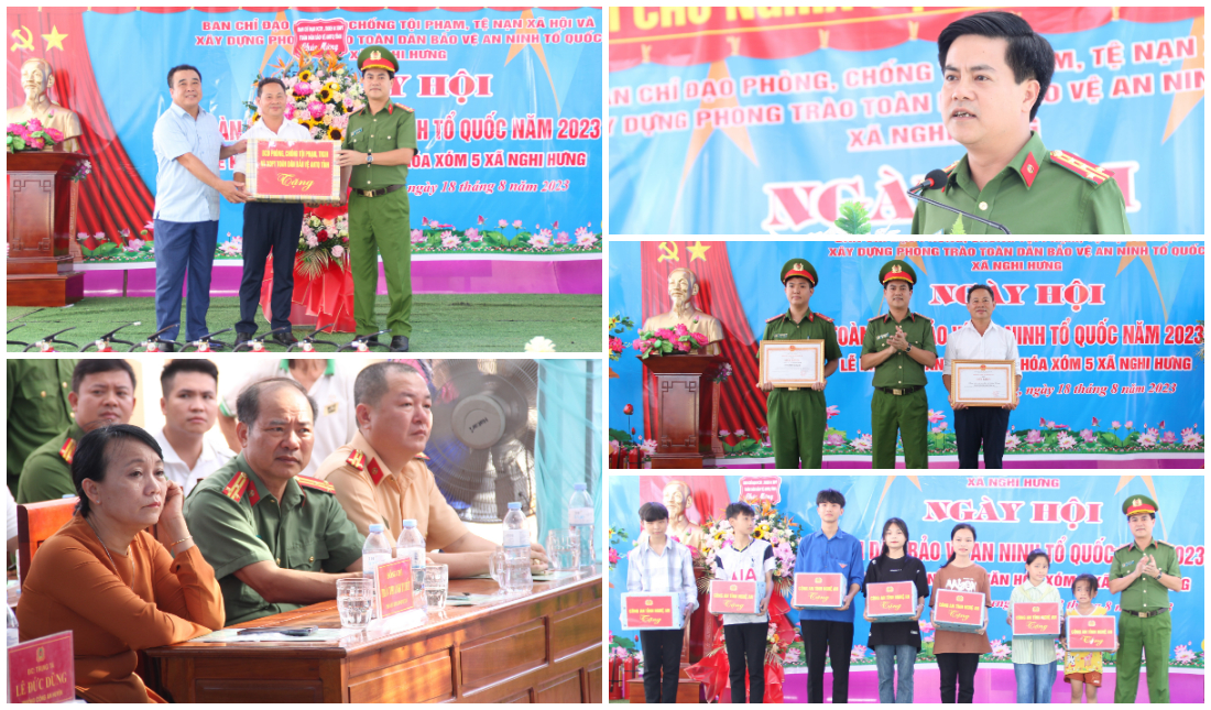Đồng chí Đại tá Nguyễn Đức Hải chung vui Ngày hội toàn dân bảo vệ an ninh Tổ quốc tại huyện Nghi Lộc