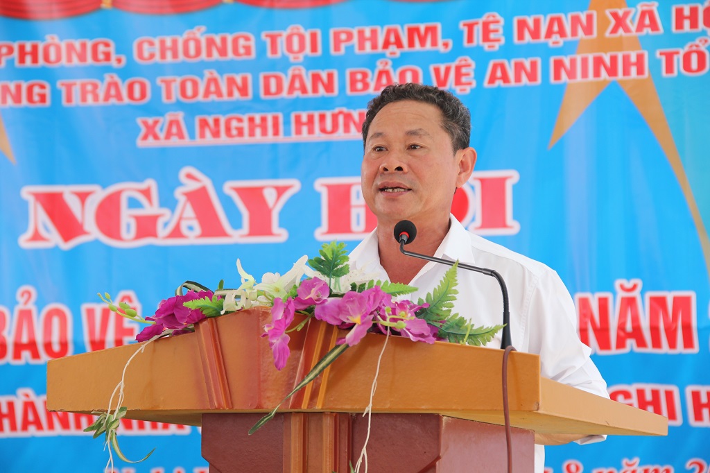 Đại diện chính quyền xã Nghi Hưng, huyện Nghi Lộc phát biểu tại Ngày hội