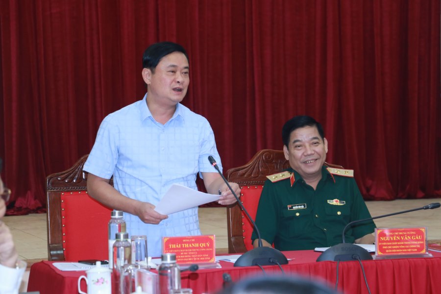 Đồng chí Thái Thanh Quý - Bí thư Tỉnh ủy Nghệ An phát biểu tại buổi làm việc.