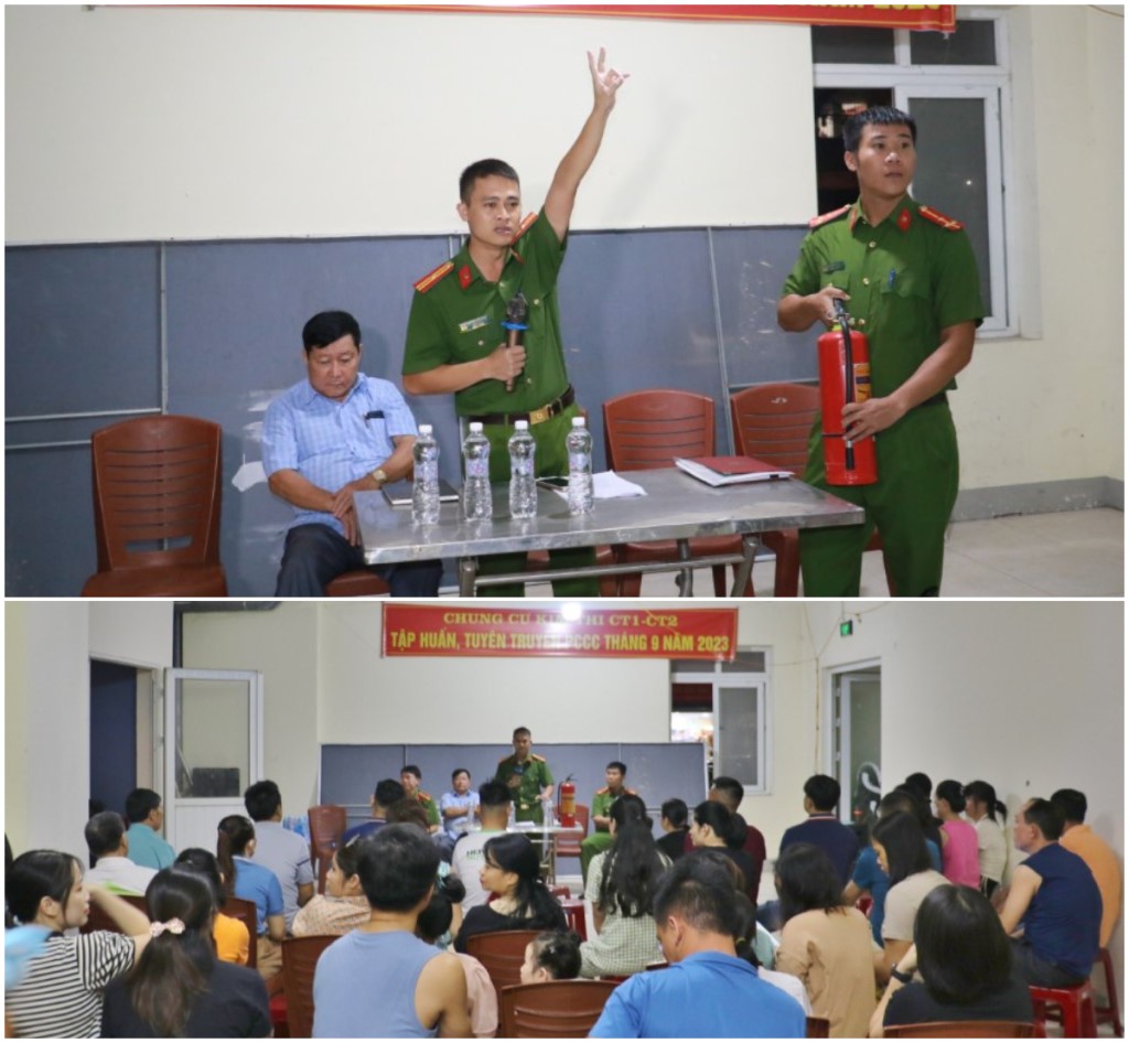  Tập huấn, tuyên truyền PCCC tại chung cư Kim Thi, ngõ số 2, đường Ngô Gia Tự, thành phố Vinh, tỉnh Nghệ An