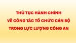 THỦ TỤC VỀ CÔNG TÁC TỔ CHỨC CÁN BỘ TRONG LỰC LƯỢNG CÔNG AN 2024