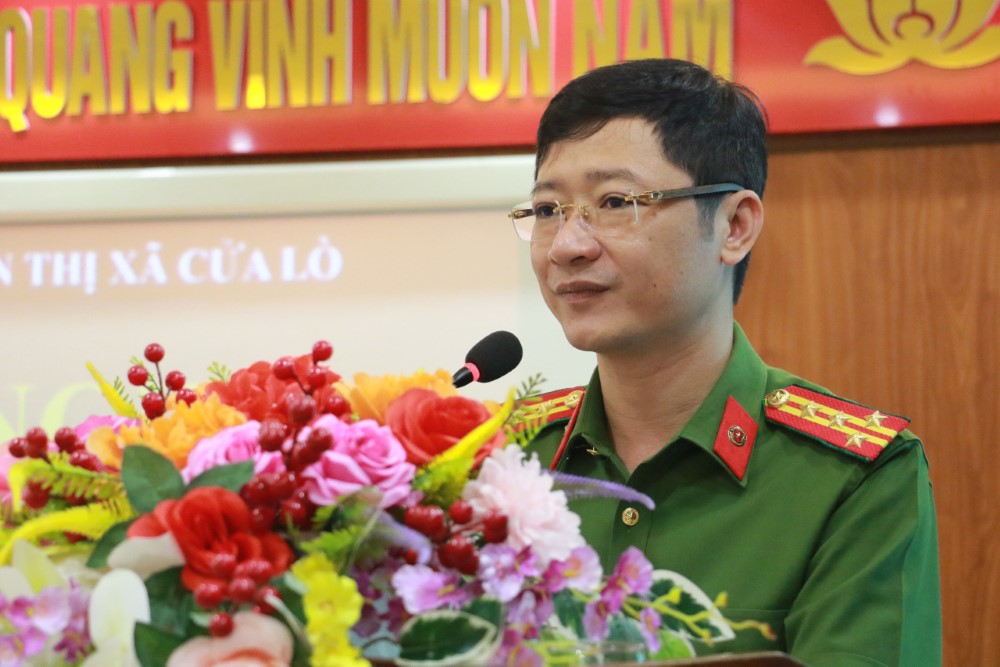 Đại tá Trần Ngọc Tuấn, Phó Giám đốc Công an tỉnh phát biểu