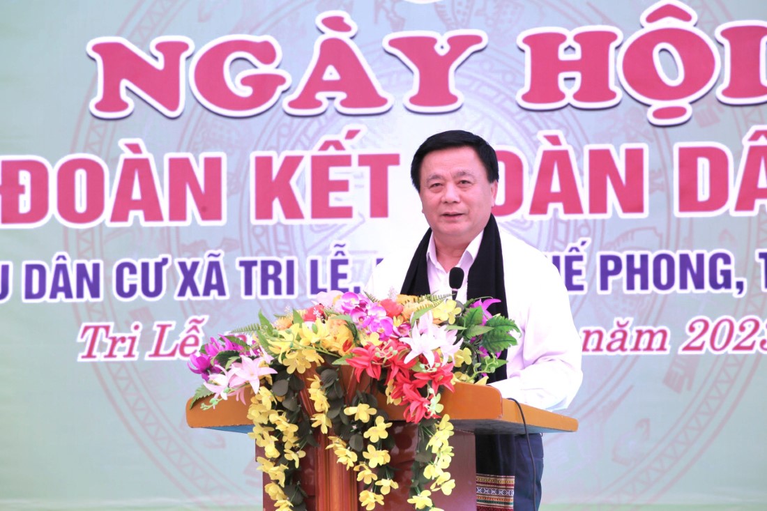 Đồng chí Nguyễn Xuân Thắng,  Giám đốc Học viện Chính trị Quốc gia Hồ Chí Minh phát biểu tại Ngày hội