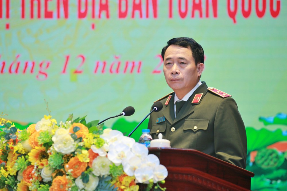 Đồng chí Trung tướng Lê Quốc Hùng - Ủy viên Ban Chấp hành Trung ương Đảng, Thứ trưởng Bộ Công an phát biểu chỉ đạo
