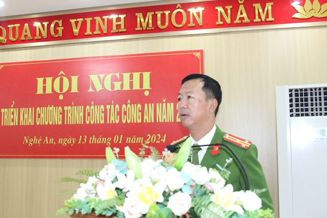   Đồng chí Thượng tá Nguyễn Hữu Cường, Trưởng phòng Cảnh sát điều tra tội phạm về ma tuý phát biểu