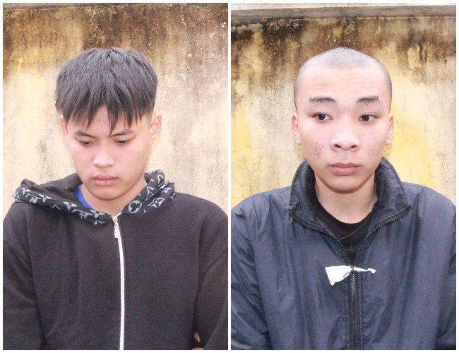 02 đối tượng Lê Quang Quyền Linh (trái) và Đặng Duy Mạnh 