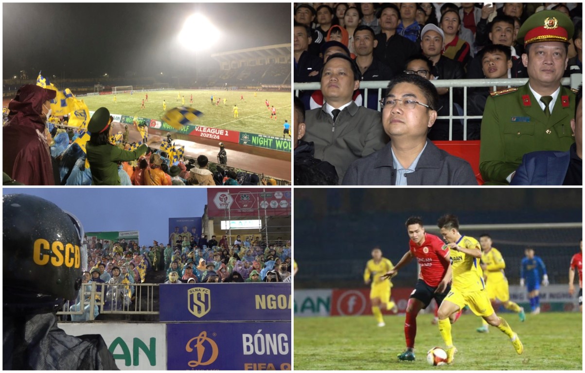 Bảo đảm an toàn trận bóng đá giữa CLB Sông Lam Nghệ An và CLB Công an Hà Nội